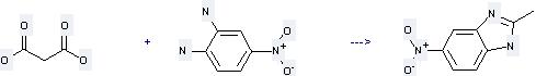 1H-Benzimidazole,2-methyl-6-nitro- can be prepared by 4-nitro-benzene-1,2-diamine and malonic acid by heating